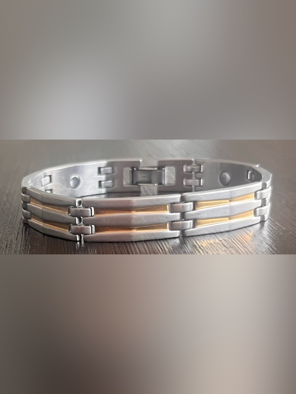 Sabona Two-Tone Stainless Steel Magnetic Men’s Bracelet
